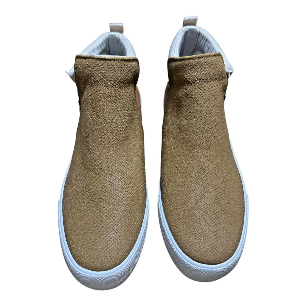 Keds Platform Sneakers Womens 9 Tan Brown Snakeskin Zip Mid Top NWOB Casual Shoe - Picture 2 of 10